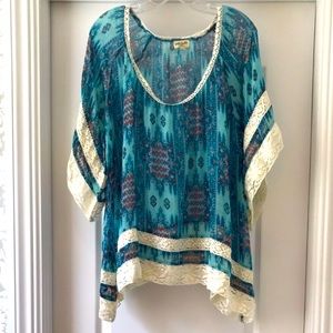 New Brette Sandler Kelly Tunic Cover Up Beach Boho Flowy